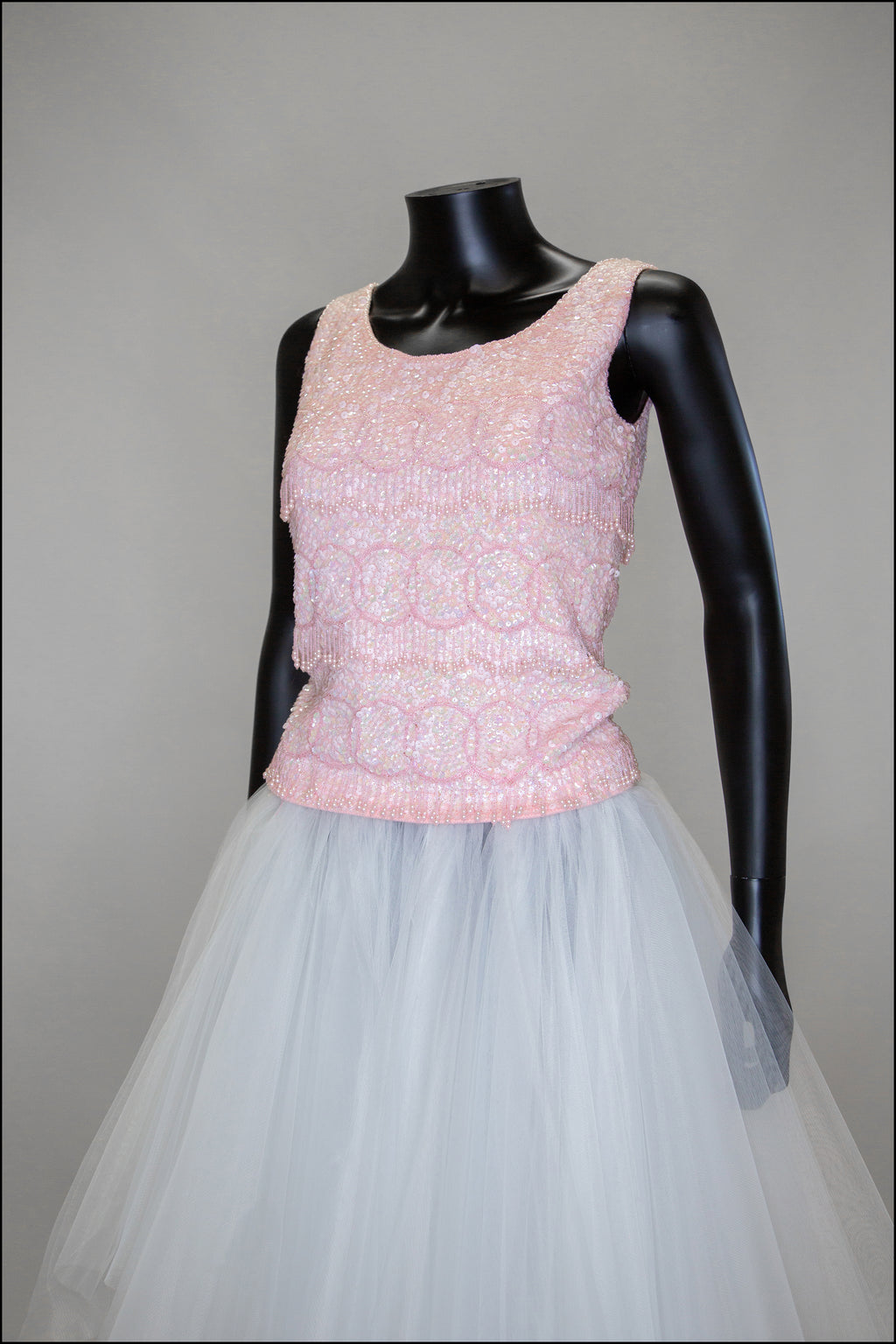 Vintage 1960s Pink Sequin Tassel Top