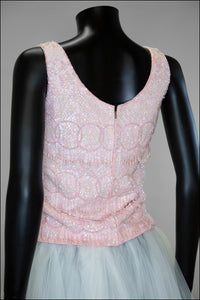 Vintage 1960s Pink Sequin Tassel Top