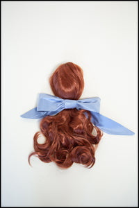 Large Blue Silk Hair Bow