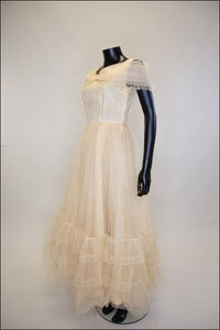 Vintage 1930s Champagne Tulle Gown