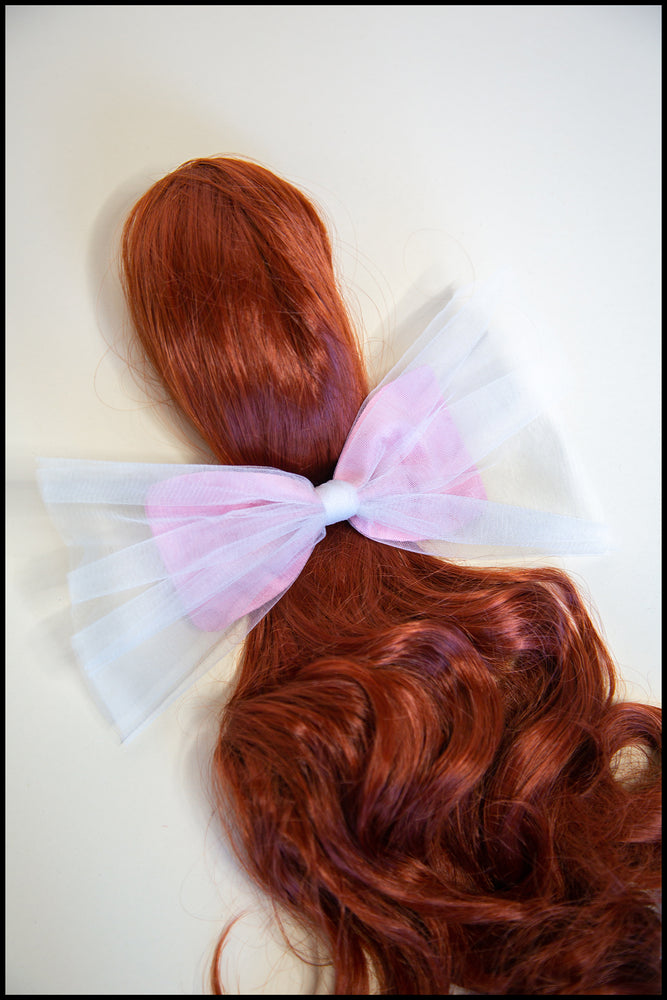 Pink Tulle & Silk Hair Bow