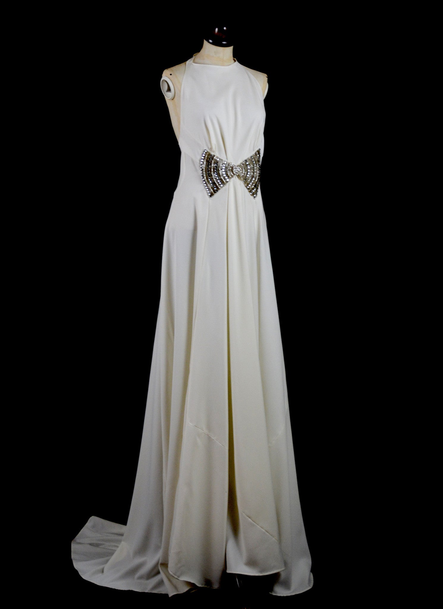 Faye – Silk crepe bias cut beaded gown