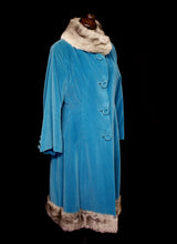 Vintage 1950s Blue Velvet Princess Coat