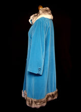 Vintage 1950s Blue Velvet Princess Coat