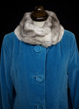 Vintage 1950s Blue Velvet Princess Coat