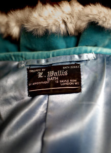 Vintage 1950s Blue Velvet Princess Coat