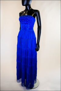 Lapis - Fringed Silk Gown