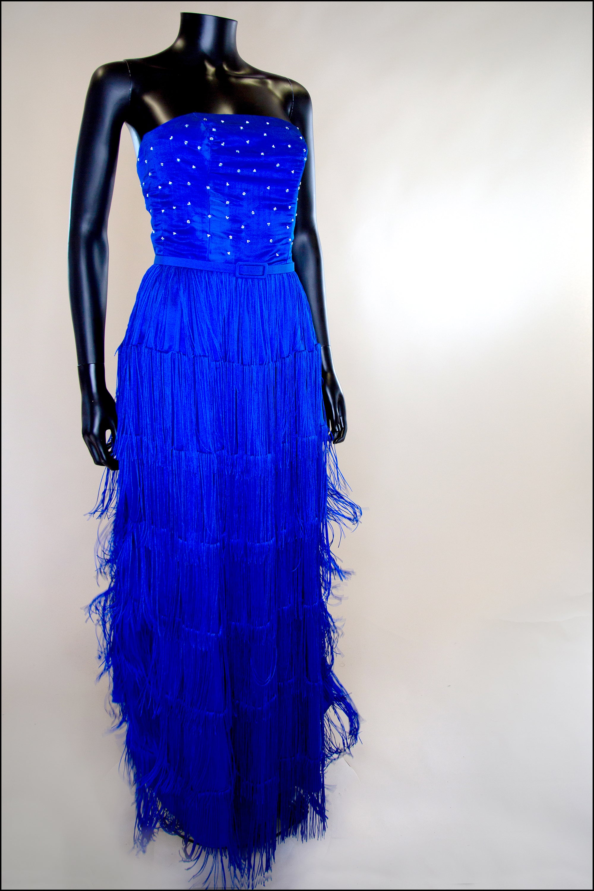 Lapis - Fringed Silk Gown