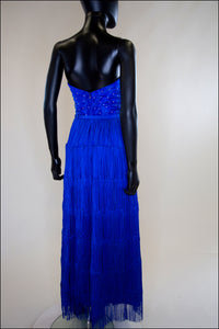 Lapis - Fringed Silk Gown