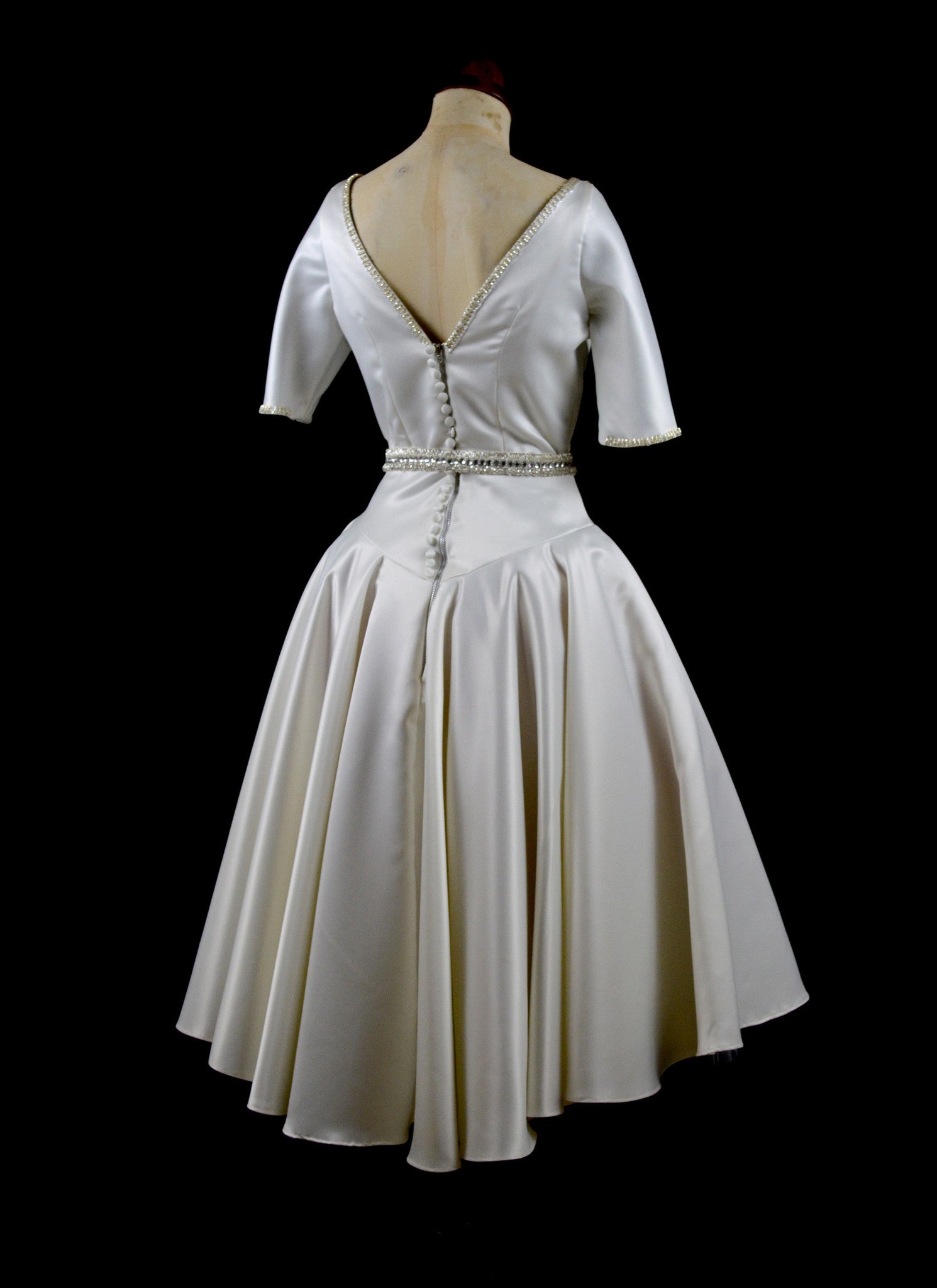 Christy - Bespoke Silk duchess satin full skirt gown