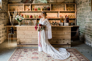 Zelda Sequin Floral Tasseled Robe Gown - S /M