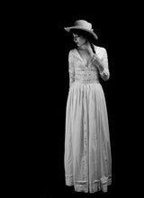 white muslin lace romantic dress