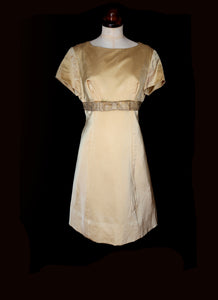 Vintage 1960s Gold Metallic Shift Dress and Coat