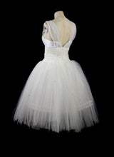 Louisa - Beaded Ivory Tulle Tea Length Wedding Gown