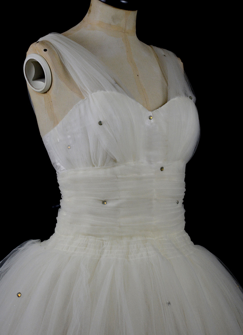 Louisa - Beaded Ivory Tulle Tea Length Wedding Gown