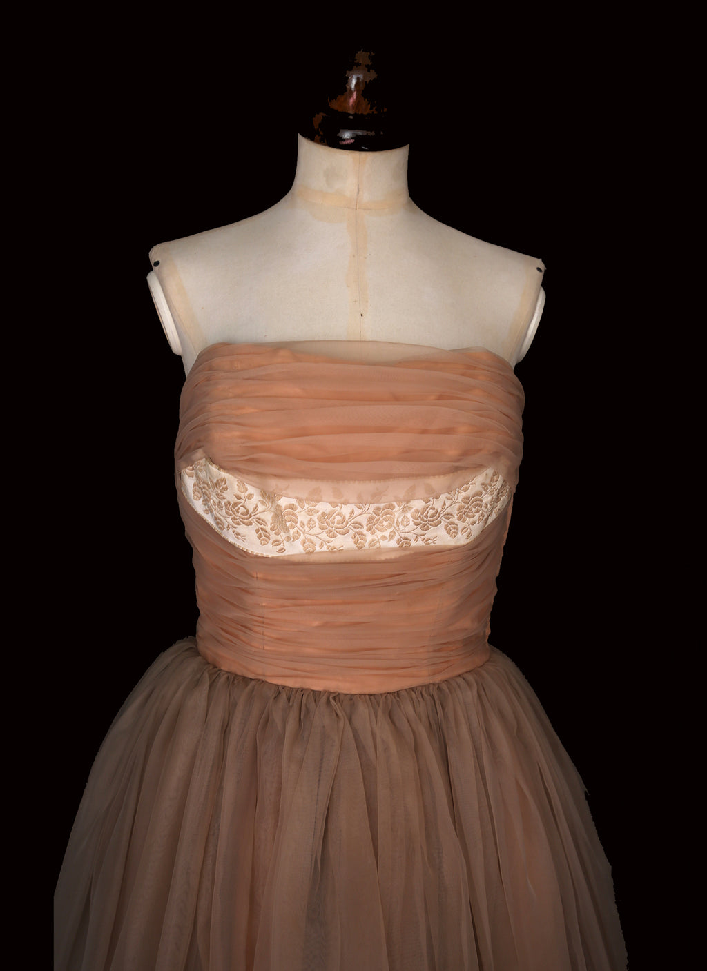 Vintage 1950s Cappuccino Prom Dress
