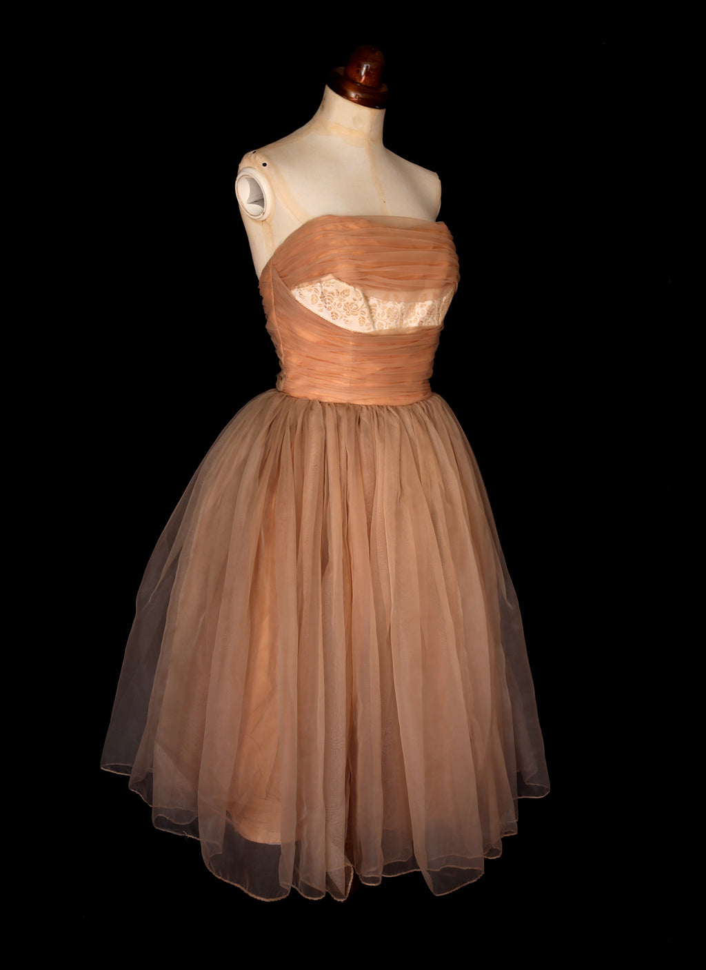 Vintage 1950s Cappuccino Prom Dress