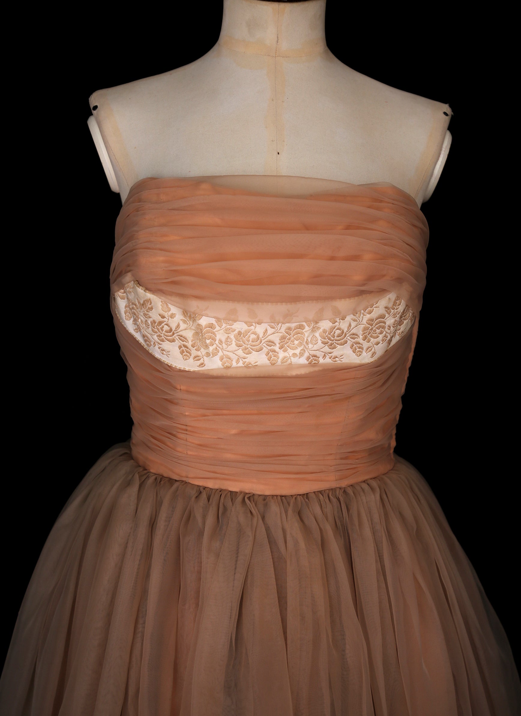 Vintage 1950s Cappuccino Prom Dress