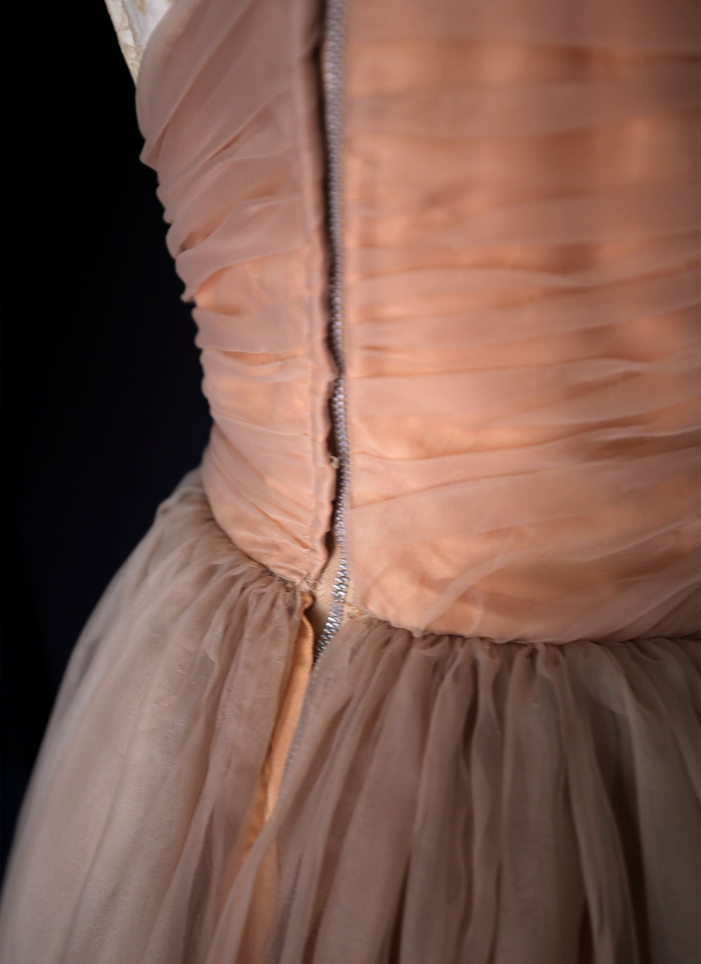 Vintage 1950s Cappuccino Prom Dress