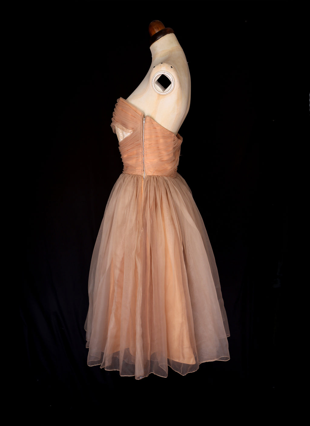 Vintage 1950s Cappuccino Prom Dress
