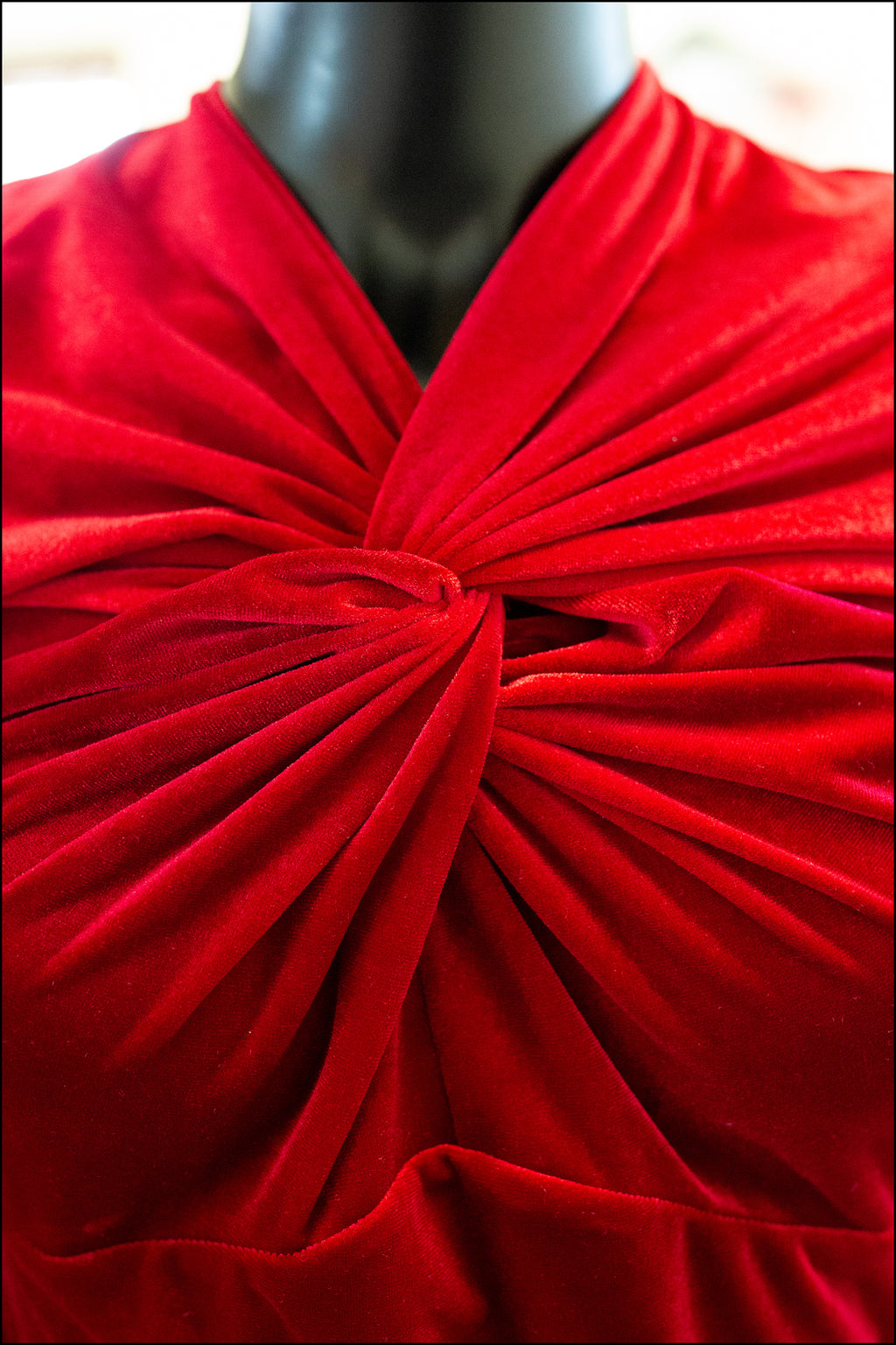 Myrna - Red Velvet Old Hollywood Gown