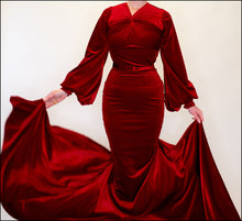 Myrna - Red Velvet Gown