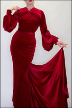 Myrna - Red Velvet Gown