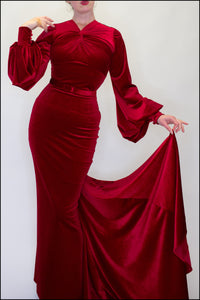Myrna - Red Velvet Gown