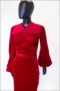 Myrna - Red Velvet Gown