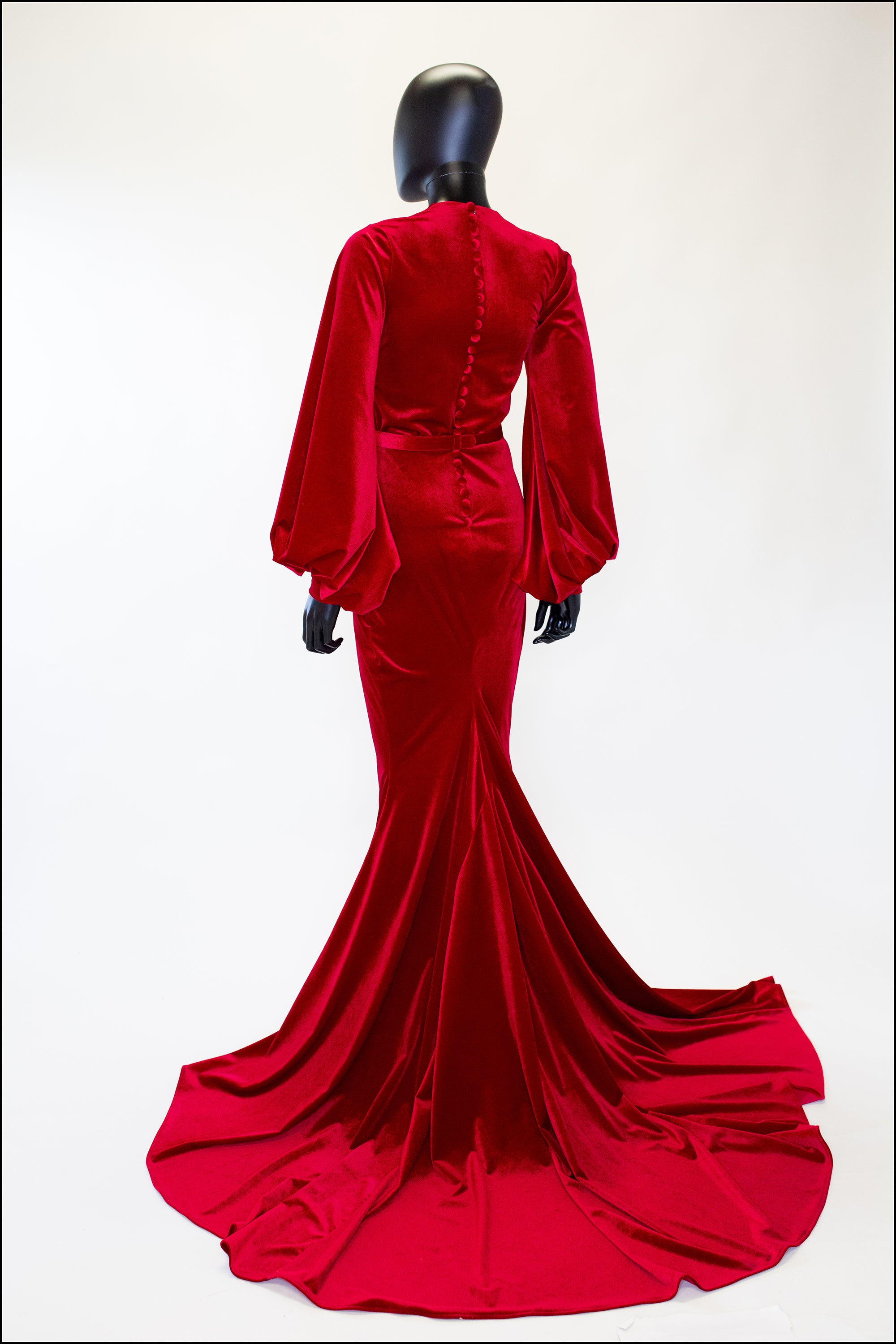Myrna - Red Velvet Old Hollywood Gown ALEXANDRA-KING Myrna - Red Velvet Old Hollywood Gown ALEXANDRA-KING