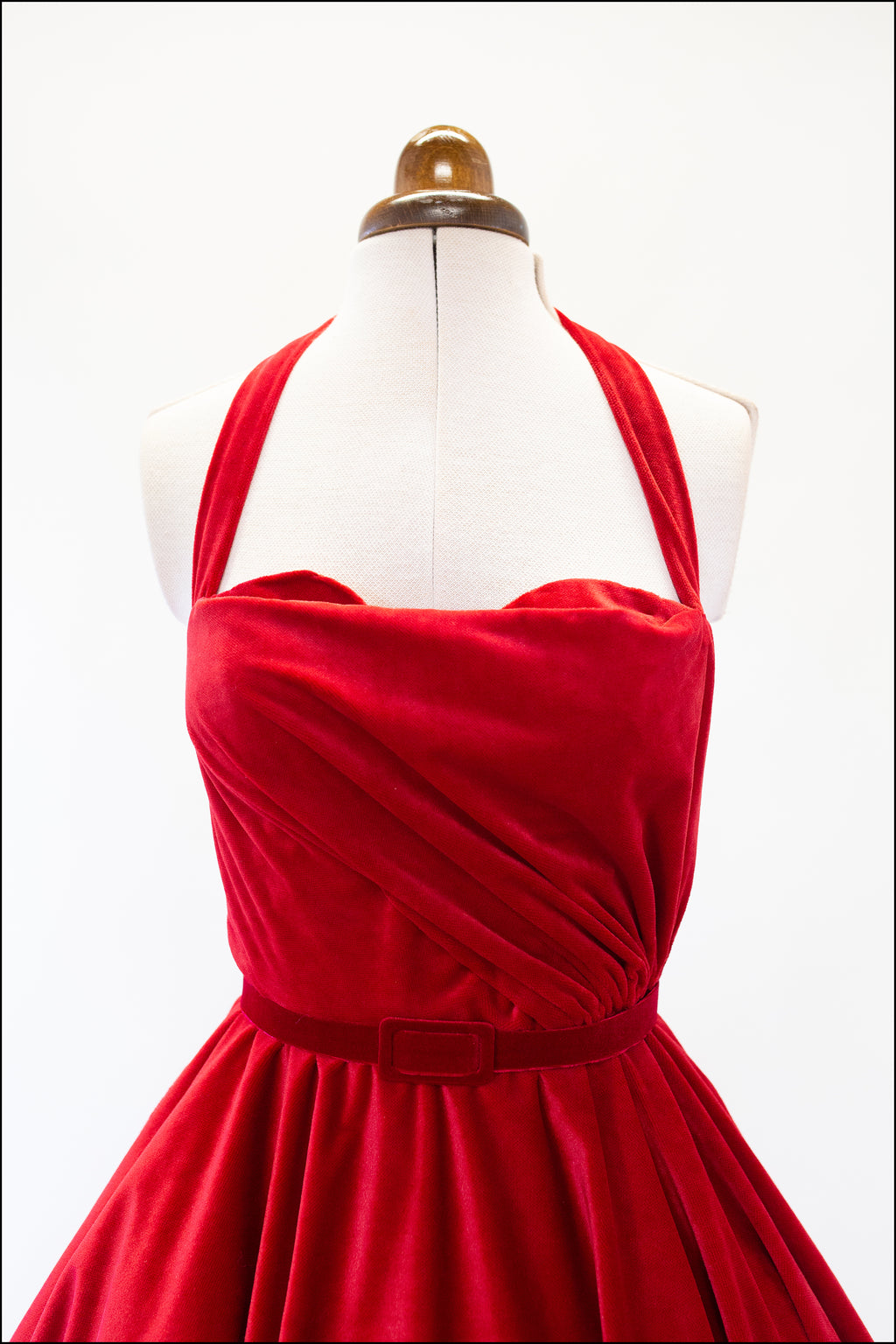 Crimson - Red Velvet Ballgown Dress