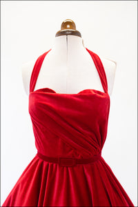 Crimson - Red Velvet Ballgown Dress