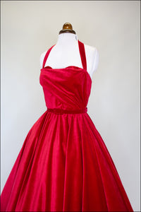 Crimson - Red Velvet Ballgown Dress