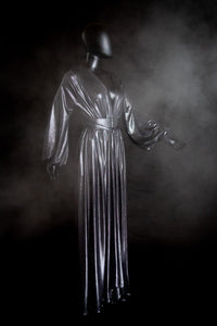 Vamp - Metallic Silver Maxi Dress