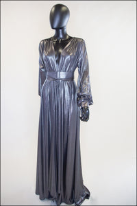 Vamp - Metallic Silver Maxi Dress