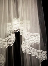 Vintage White Lace Edge Full Length Wedding Veil