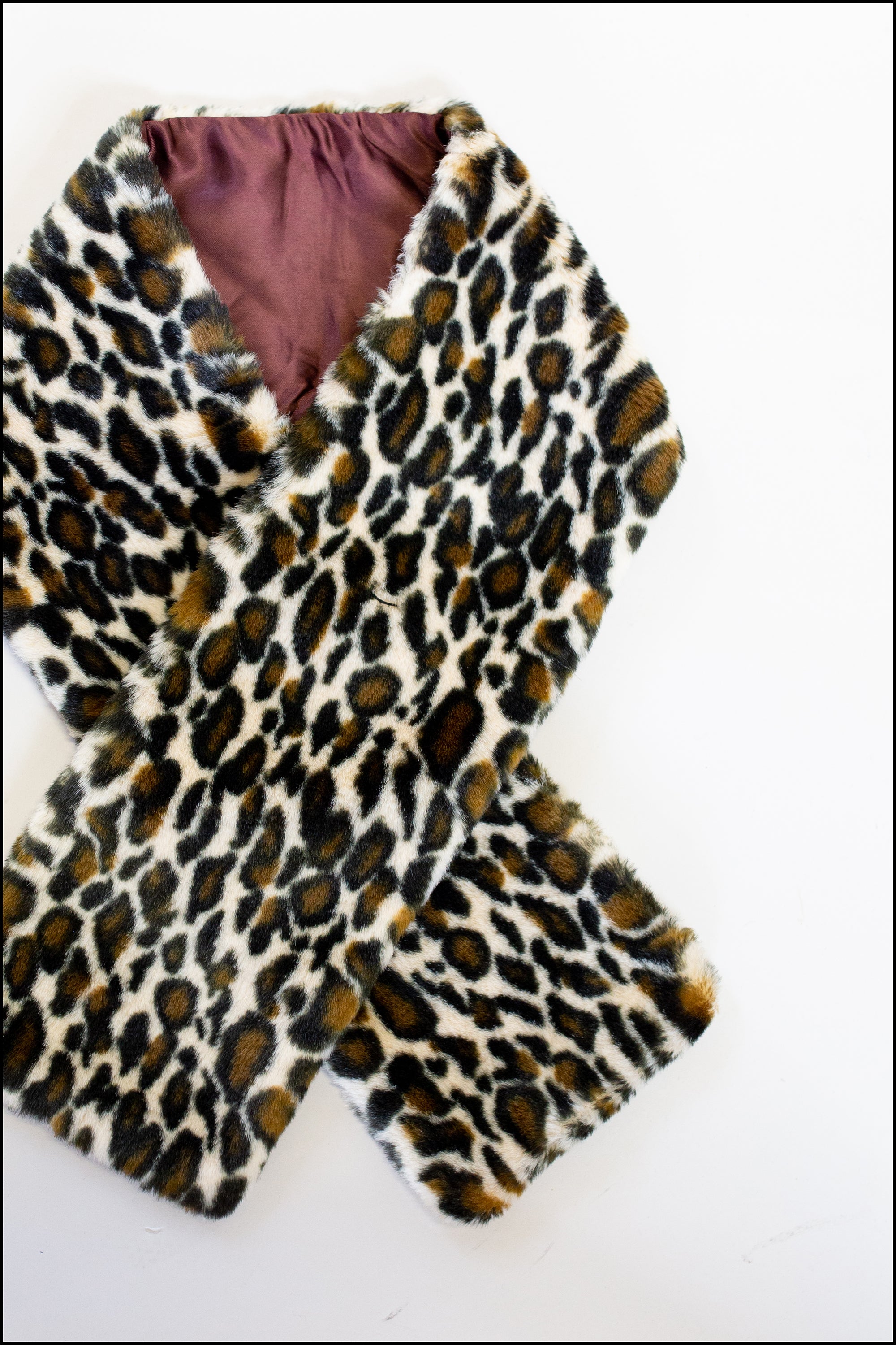 Leopard Print Faux Fur Scarf
