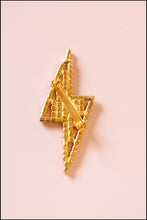 Vintage 1970s Lightning Bolt Rhinestone Brooch