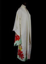 Vintage Ivory Floral Silk Kimono