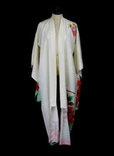 Vintage Ivory Floral Silk Kimono