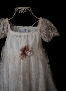 Tilly Blush lace and silk Flower Girl Dress