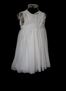 Molly - White Guipure lace Flower Girl Dress