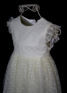 Molly - Cream Dotty Tulle Flower Girl Dress