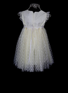 Molly - Cream Dotty Tulle Flower Girl Dress
