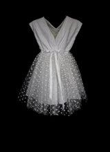 Lottie -white broderie anglaise cotton tulle flower girl dress