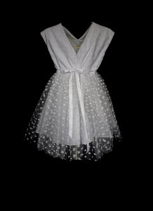 Lottie -white broderie anglaise cotton tulle flower girl dress