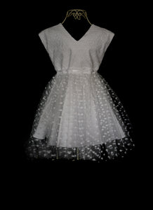 Lottie -white broderie anglaise cotton tulle flower girl dress