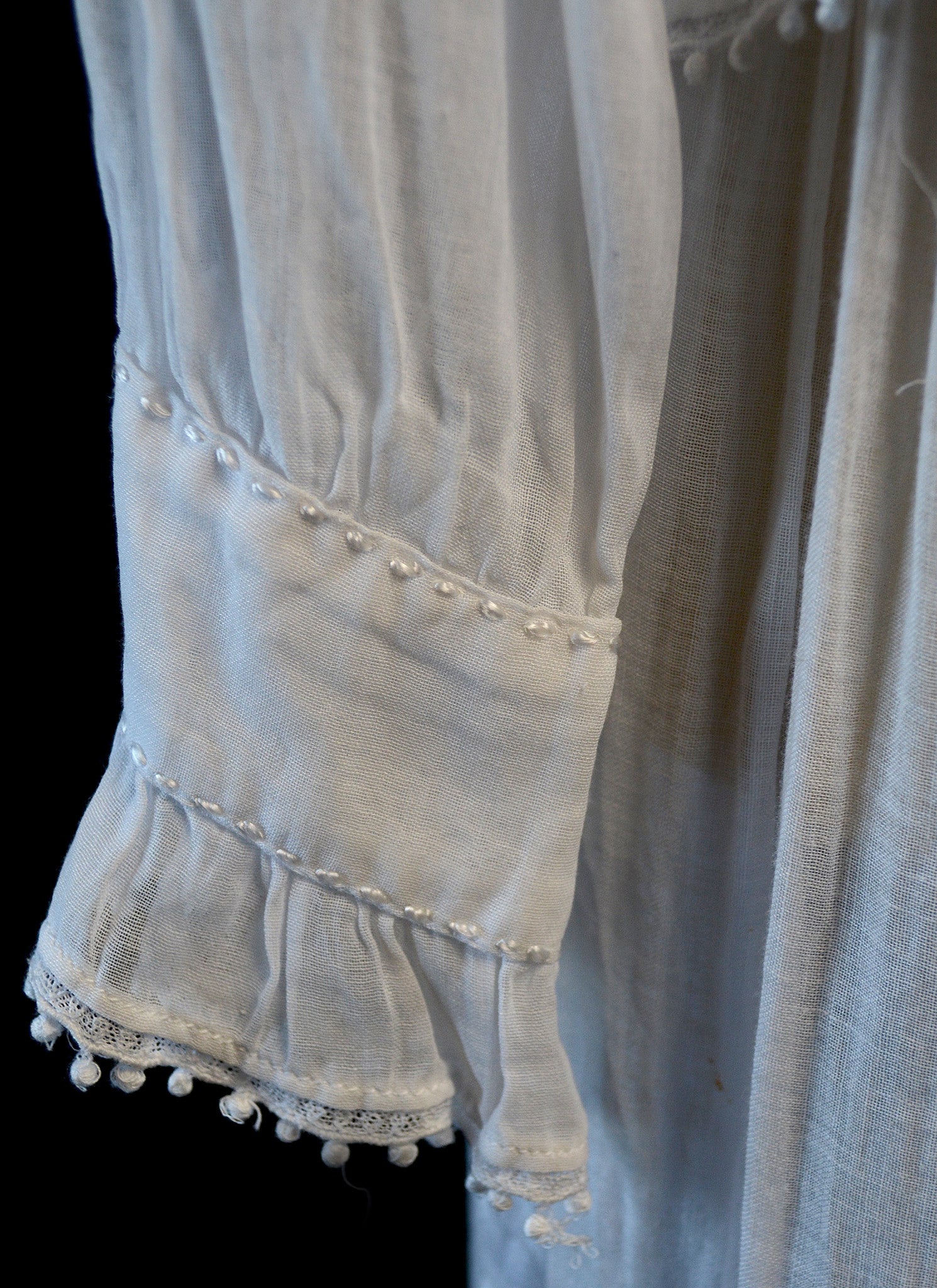 Antique 1910s White Embroidered Cotton Dress