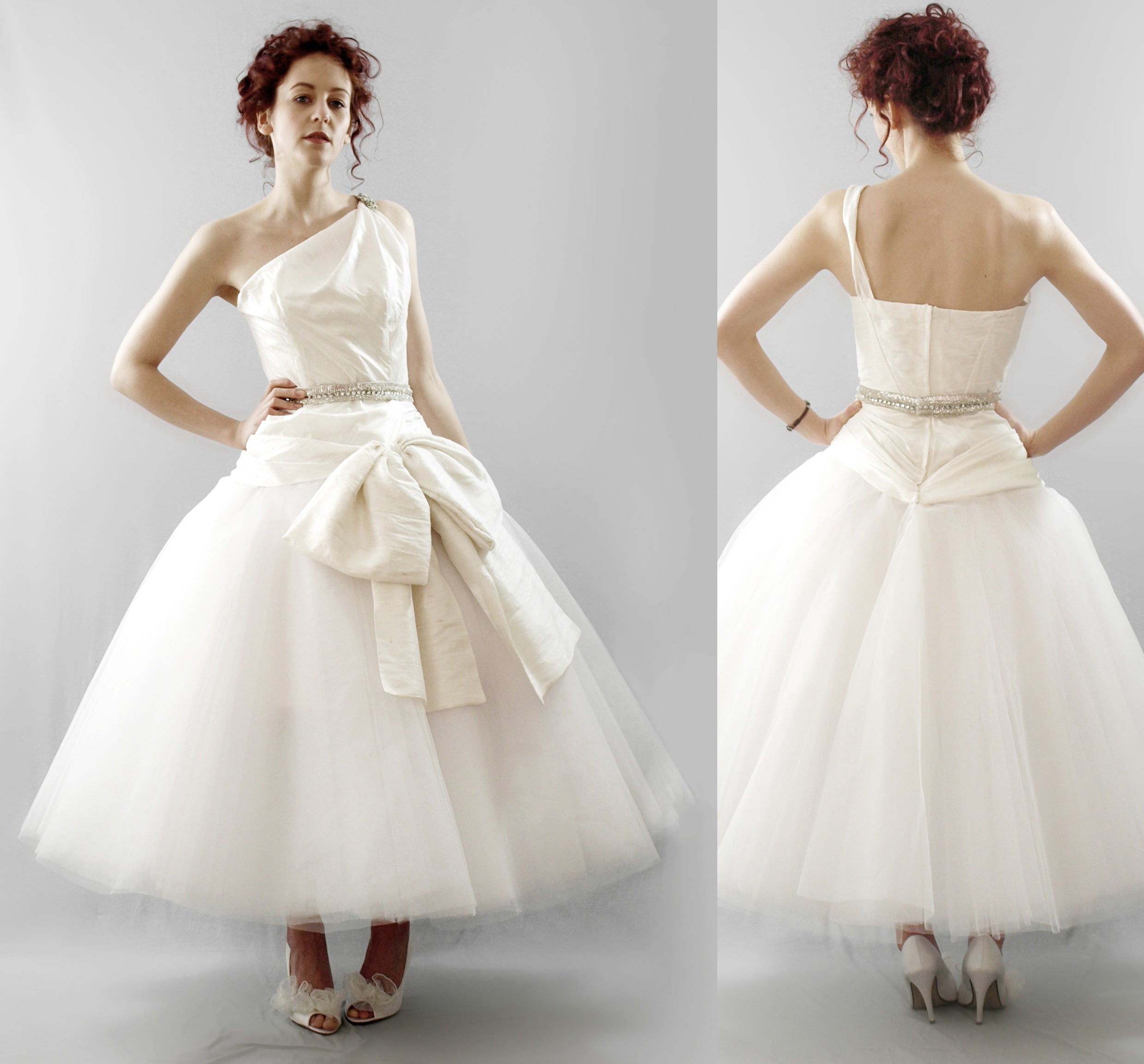 Astor - Silk and Tulle Asymmetric Ballerina Gown