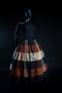 amber black silk taffeta ballgown dress Alexandra King couture designer vintage 